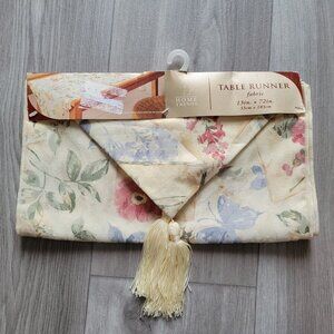 Home Trends Floral Fabric Table Runner 13" x 72" Cotton & Polyester